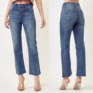 Scissor Cut Crop Straight Jeans {Risen}